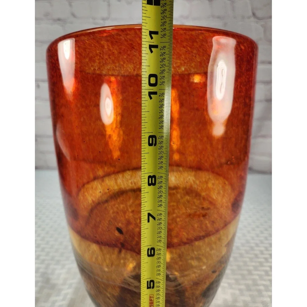 Stunning Large Hand Blown Glass Vase Art 11.25